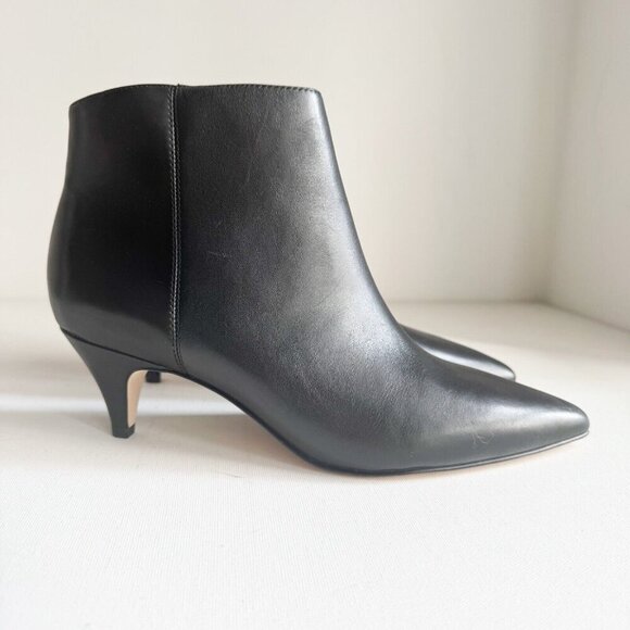 Sam Edelman Anthropologie Black Leather Kitten Heel Booties - Picture 2 of 9